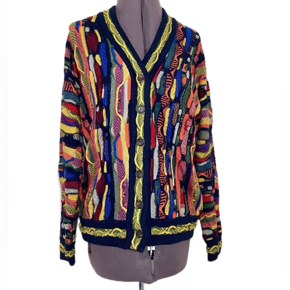 Bixx by Lashea Sweaters - Coogi Style Women’s 3D Knit Boyfriend Cardigan L/XL